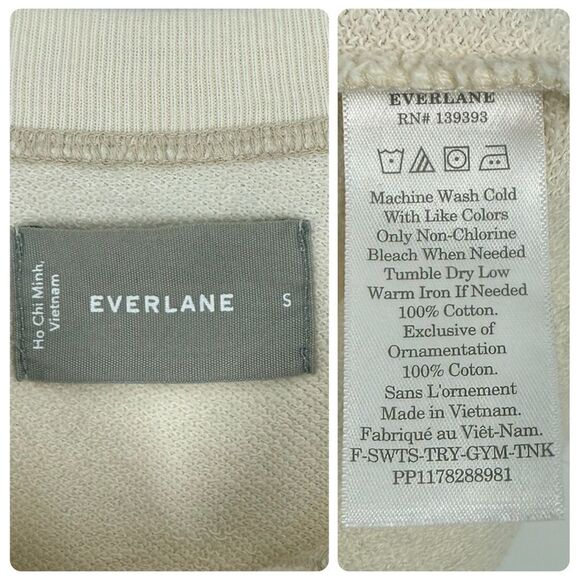 Everlane Lightweight French Terry Cropped Muscle Tank in Canvas | Small - Picture 6 of 6